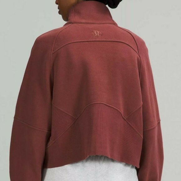 EUC Lululemon Womens Scuba half zip funnel neck sweater - smokey red XS/S - Picture 3 of 5